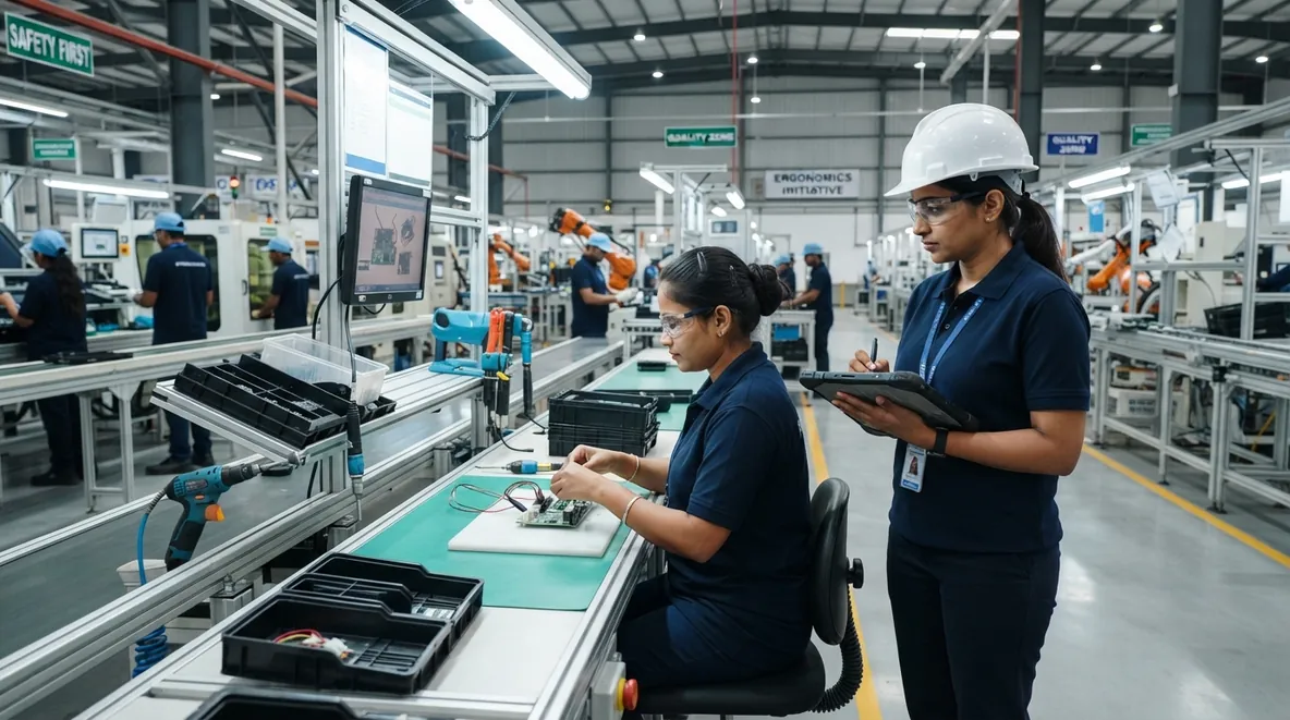 Industrial assembly line ergonomics audit